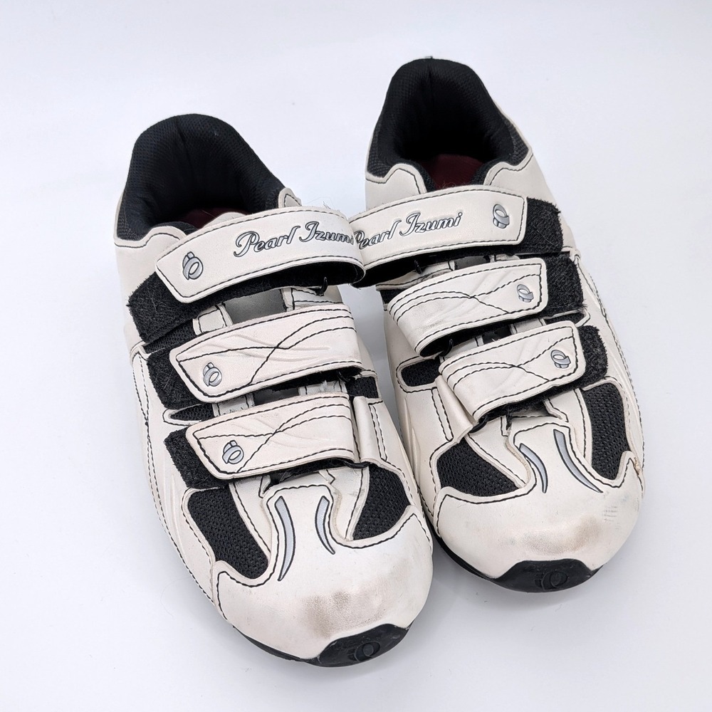Pearl Izumi All-Road Cycling Shoes Women 40 White Black SPD Spin Road 15211001